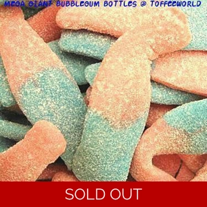 Lutti Jumbo Giant Mega Fizzy Blue Bubblegum Bottles